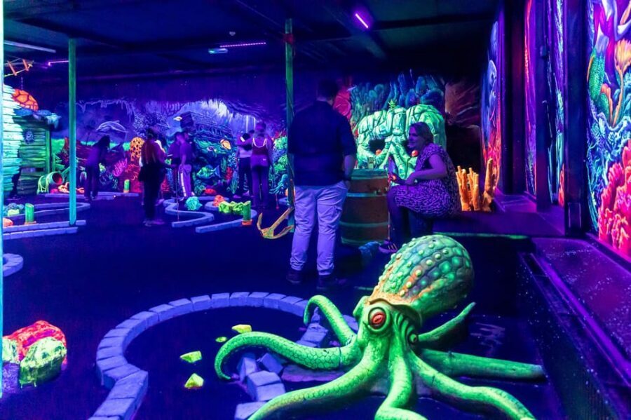 Aloha Amsterdam: 12-Hole Glow-in-the-Dark Mini-Golf - More than mini golf: pairing it with bowling, VR, or laser games