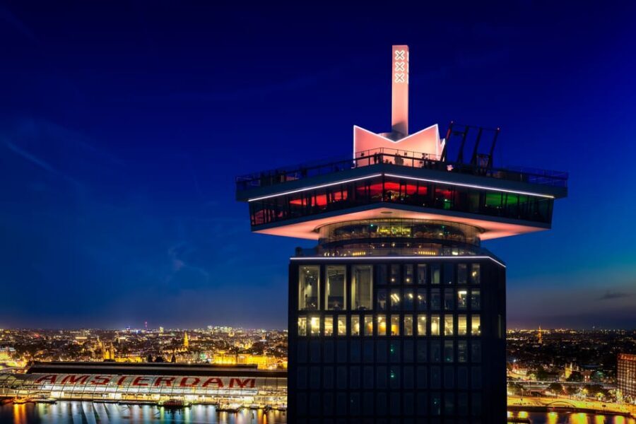 Amsterdam: A'DAM Lookout Entry Ticket with 2 Drinks - Two drinks with your ticket: where to sit and what to expect