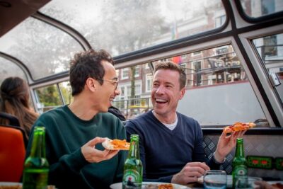 Amsterdam Guided Cruise with New York Pizza, Drinks and Ice Cream - The Canal Route: Central Station, Keizersgracht, Herengracht, and the Golden Bend