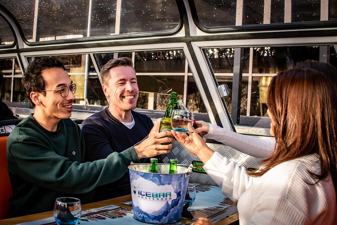 Amsterdam Guided Cruise with New York Pizza, Drinks and Ice Cream - Rijksmuseum Views, Nieuwmarkt, and the Floating Flower Market