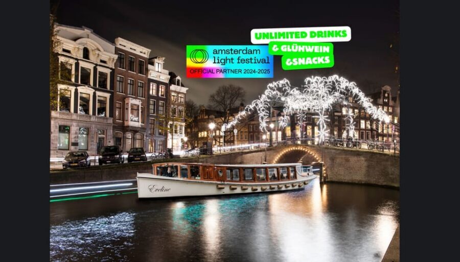 Amsterdam: Light Festival Heated Cruise w/ Drinks & Snacks - Heated Saloon Boat Comfort: blankets, shutters, and photo reality