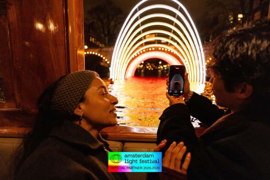 Amsterdam: Light Festival Heated Cruise with Drinks & Snacks - What you get: 75 minutes of canal highlights plus drinks and a bite