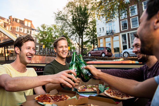 Amsterdam The Original Pizza Cruise with Unlimited Drinks - A 5:45 PM Canal Cruise Built for Night Views
